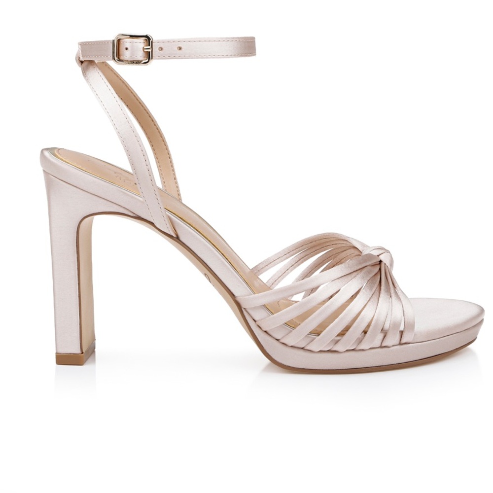 Badgley Mischka Champagne Satin Heels
